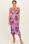 Lavender Mesh Floral Sleeveless Midi Dress