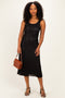 Black Floral Jacquard Mesh Midi Dress