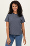 Navy/White Short Sleeve Round Neck Stripe Tee