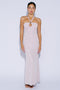 Blush Metal Trim Halter Maxi Dress