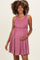Mauve Ribbed Sleeveless Lettuce Trim Maternity Mini Dress