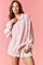 Light Pink Snap Collar Oversized Sweatshirt