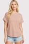 Copper Striped Short Sleeve Top