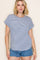 Denim Blue Striped Short Sleeve Top