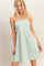 Sage Striped Strapless A-Line Dress