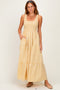 Yellow Gingham Sleeveless Tiered Maxi Dress