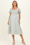 Light Sage Gingham Smocked Maternity Midi Dress