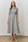 Black Gingham Smocked Button Down Midi Dress
