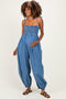 Blue Polka Dot Printed Maternity Jumpsuit