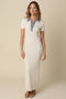 Natural Knit Denim Contrast Collar Maxi Dress