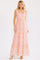 Blush Floral Tiered Shoulder Tie Maxi Dress