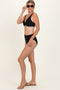 Black Twist Front V-Neck Bikini Set