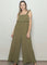 Olive Ruffle Strap Wide Leg Jumpsuit