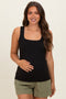 Black Square Neckline Maternity Active Tank Top