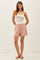 Dusty Mauve Linen Blend Shorts