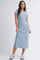 Blue Basic Crewneck Midi Dress