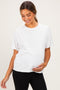 White Maternity Crew Neck T-Shirt