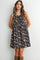Dark Denim Floral Tie Front Mini Dress