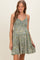 Green Floral Sleeveless Tiered Maternity Dress