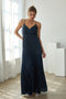 Navy Polka Dot Pleated Cutout Maxi Dress