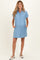 Light Denim Scallop Trim Maternity Mini Shirt Dress