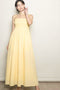Yellow Smocked Shoulder Tie Maxi Dress