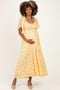 Yellow Floral Lace Maternity Maxi Dress