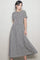 Black Smocked Gingham Midi Dress