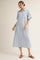 Light Blue Side Slit Button Down Midi Dress
