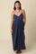Navy Linen Blend Sleeveless Maxi Dress