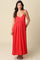Red Linen Blend Sleeveless Maxi Dress