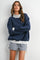 Navy Colorblock Cowl Neck Sweatshirt