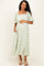 Sage Floral Square Neck Puff Sleeve Maternity Dress