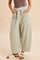 Light Sage Gingham Barrel Leg Pants
