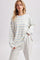 Light Blue Striped Oversized Long Sleeve Top
