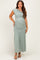 Sage One Shoulder Ruched Maternity Maxi Dress