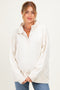 Cream Snap Collar Oversized Maternity Sweatshirt