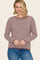 Burgundy Striped Waffle Knit Sweater