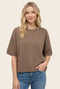 Mocha Basic Short Sleeve Sweater Top