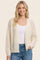Ivory Chunky Waffle Knit Open Cardigan