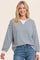 Denim Blue Relaxed Fit Striped Pullover