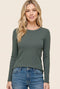 Olive Fitted Ribbed Long Sleeve