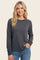Navy Brushed Knit Long Sleeve Top