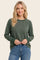 Olive Brushed Knit Long Sleeve Top