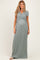 PinkBlush Teal Draped Maternity/Nursing Maxi Dress