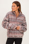 Ashwood Printed Fleece Oversized Half Zip Pullover