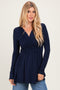 PinkBlush Navy Long Sleeve Draped Front Nursing Top