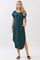 Hunter Green Rounded Hem Midi Dress