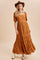 Sepia Embroidered Tiered Maxi Dress