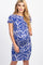 PinkBlush Blue Printed Short Sleeve Fitted Maternity Dress
